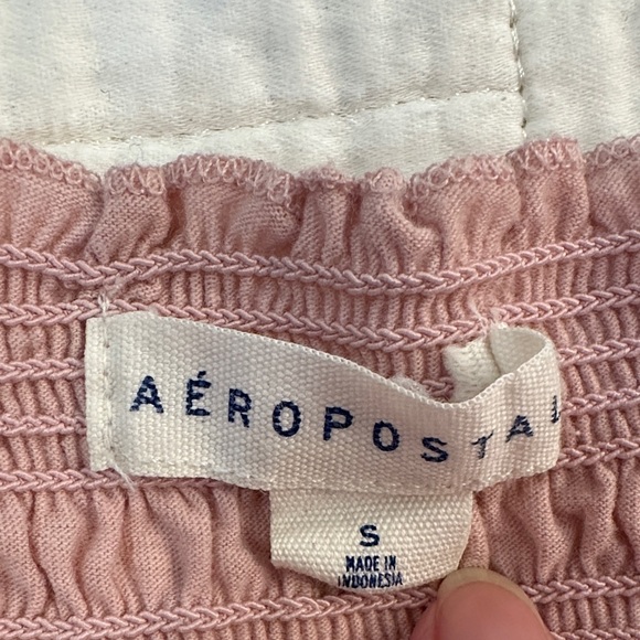 Aeropostale Small Smocked Pink Ruffled Tube Top Coquette Girl Balletcore NWOT - Picture 3 of 6